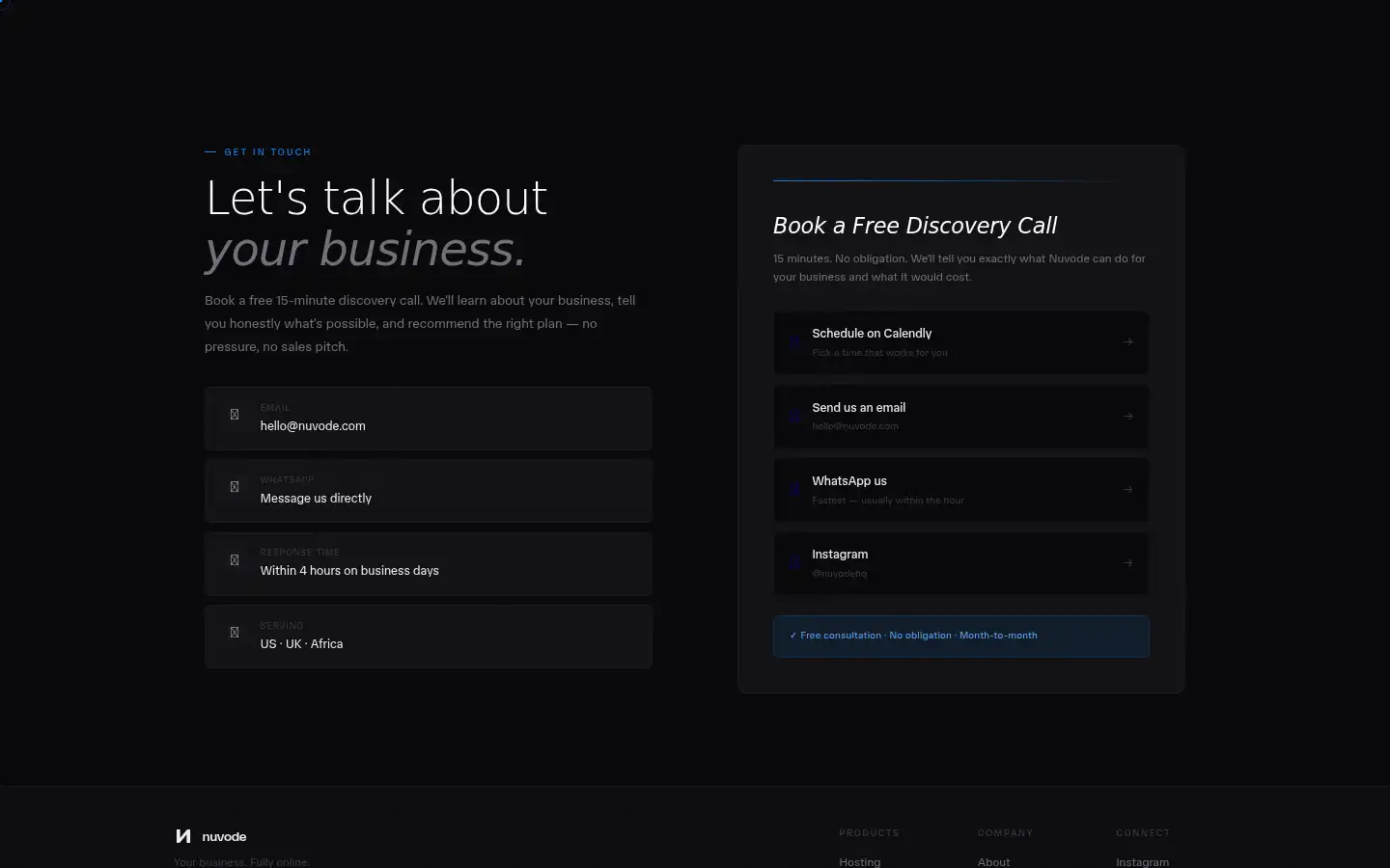 Screenshot of nuvode.com