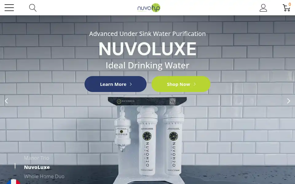 Screenshot of nuvoh2o.com