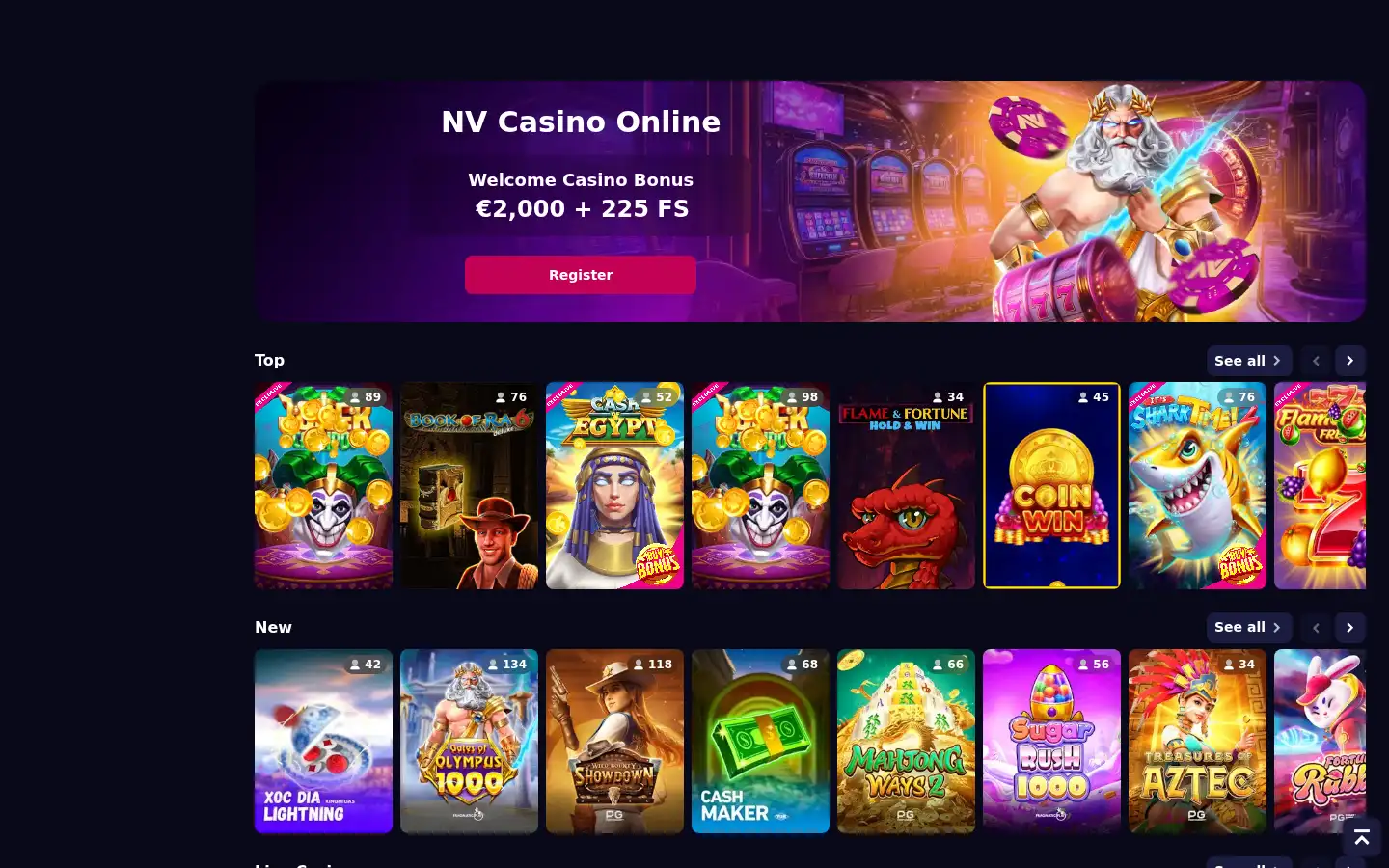 Screenshot of nv-casino.app