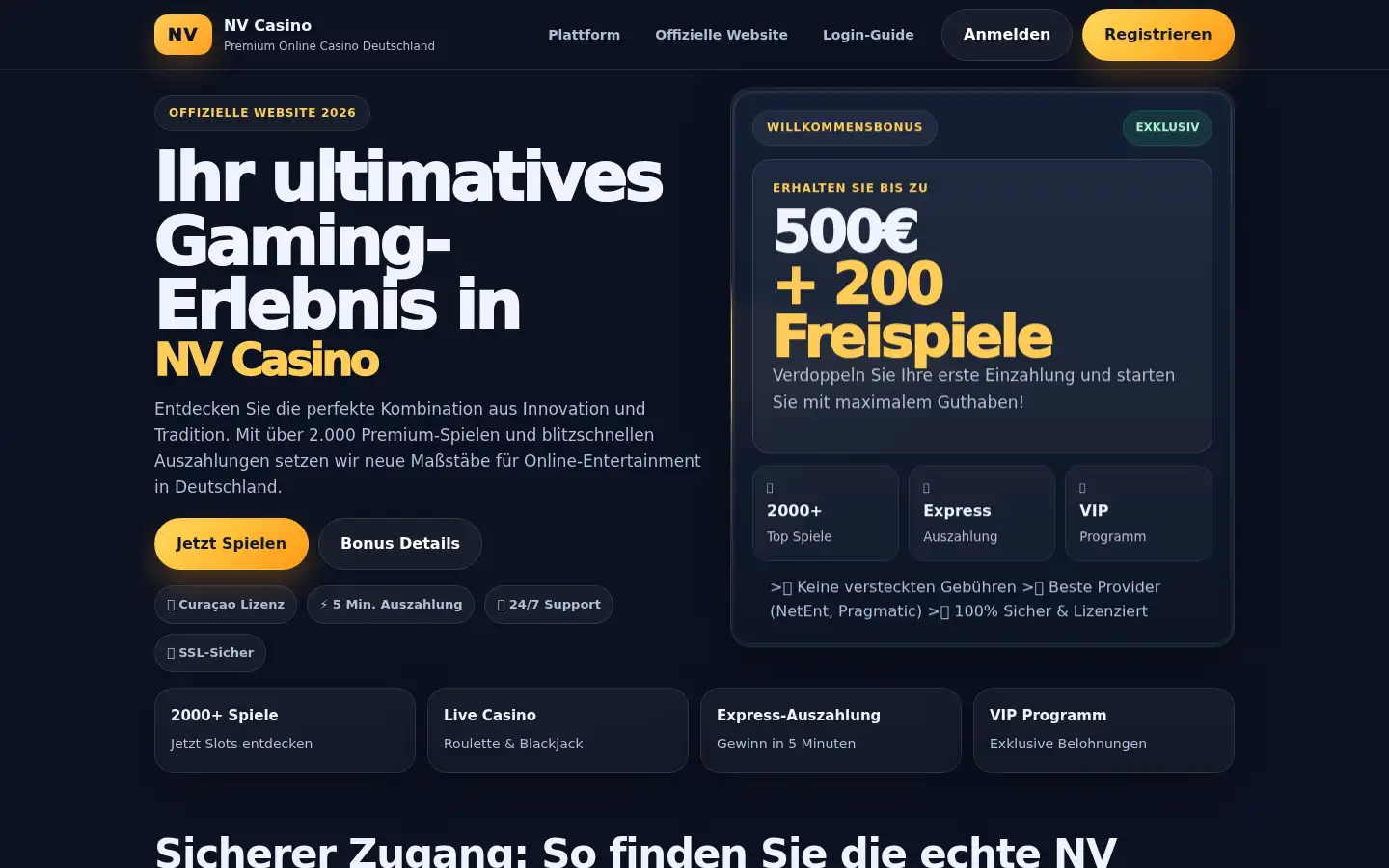 Screenshot of nv-casino-official.site