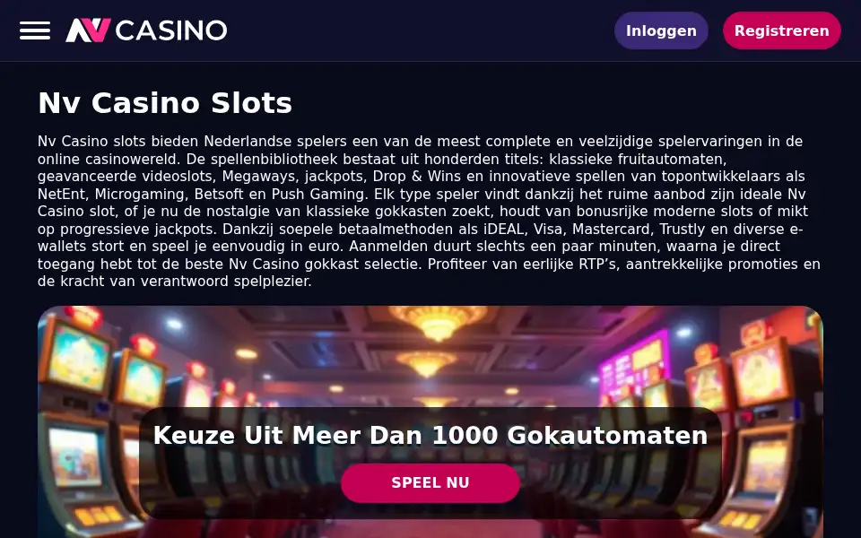 Screenshot of nvcasino.co.nl
