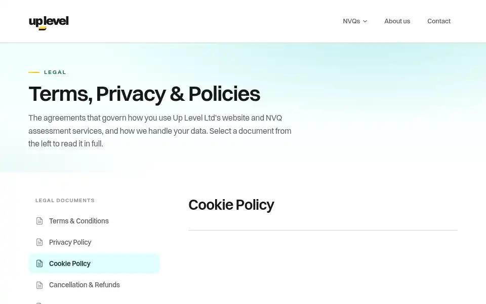 Screenshot of nvqlevel.com