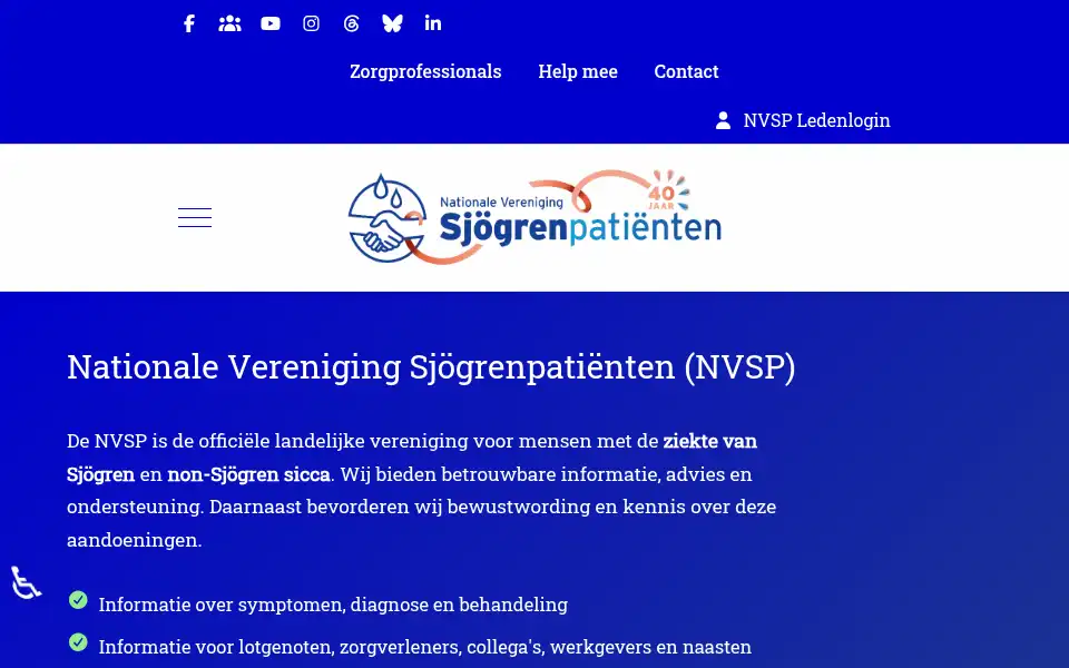 Screenshot of nvsp.nl