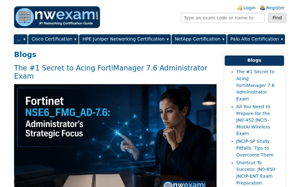 Screenshot of nwexam.com