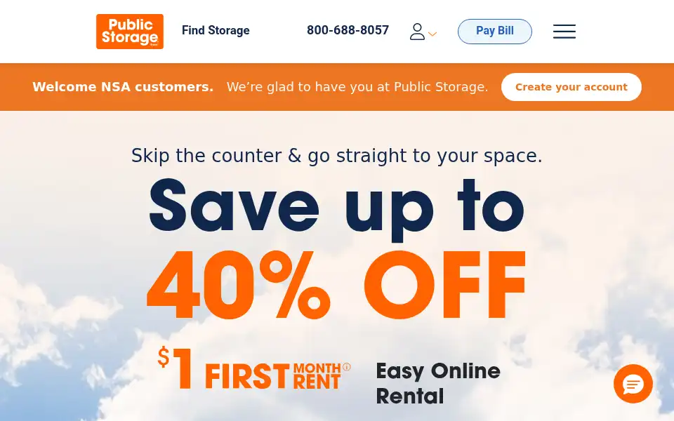Screenshot of nwselfstorage.com