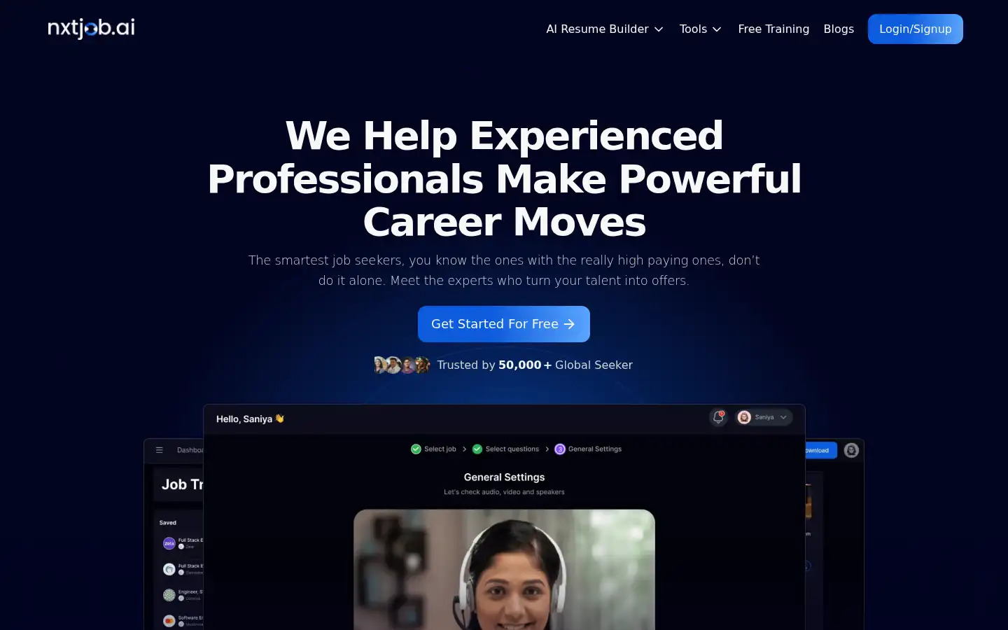 Screenshot of nxtjob.ai
