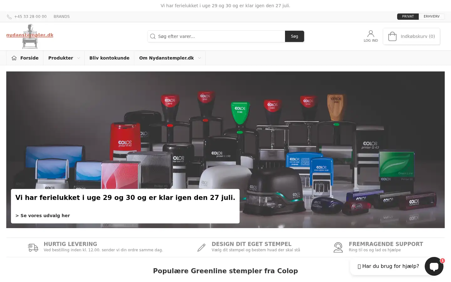 Screenshot of nydanstempler.dk