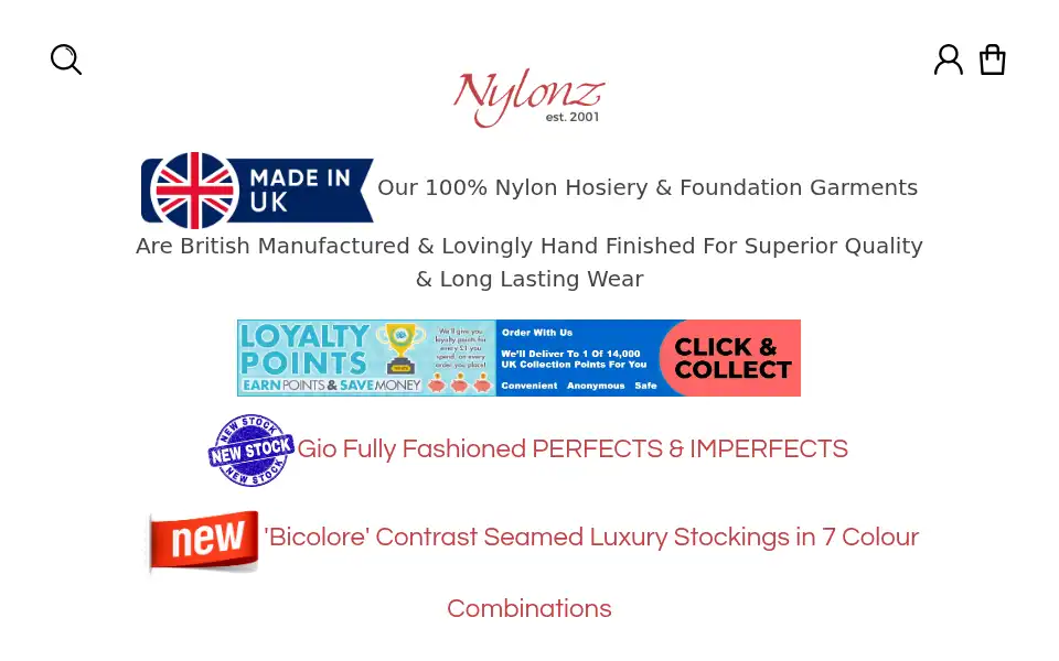 Screenshot of nylonz.co.uk