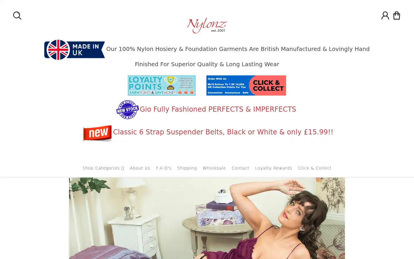 Screenshot of nylonz.com