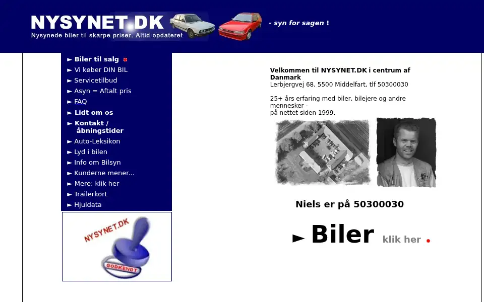 Screenshot of nysynet.dk