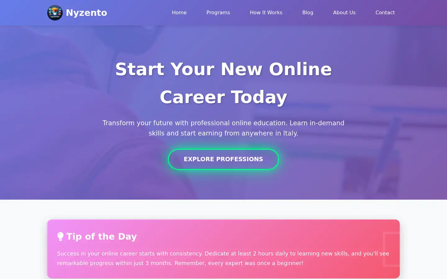 Screenshot of nyzento.com