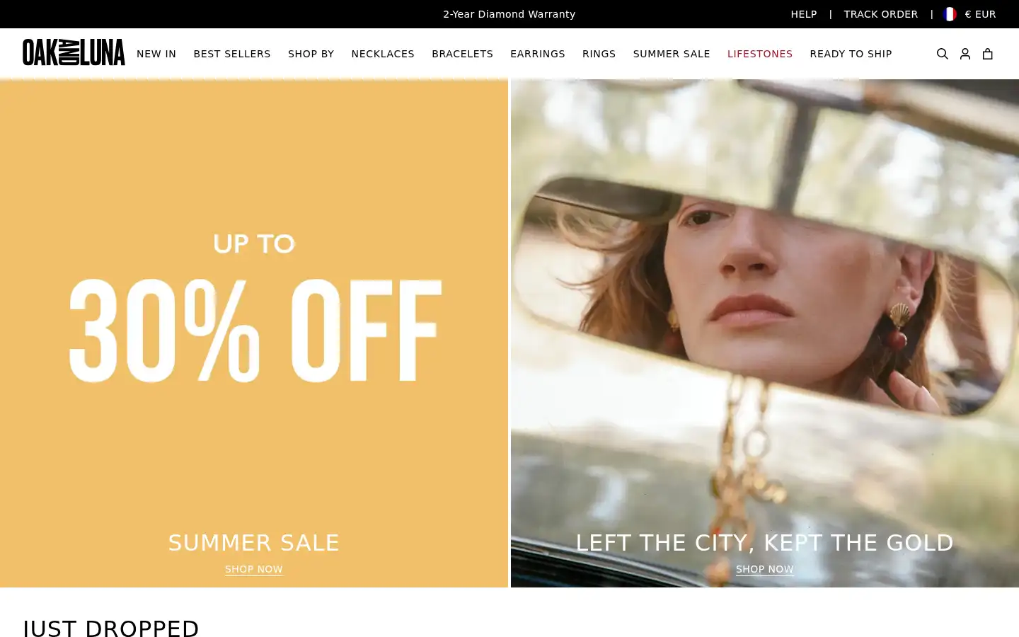 Screenshot of oakandluna.com