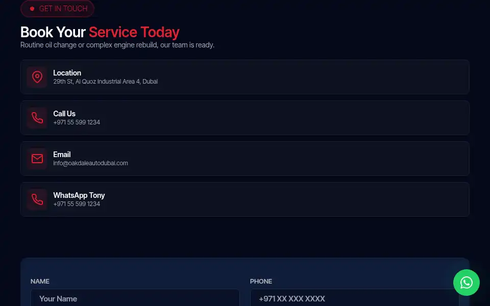 Screenshot of oakdaleautodubai.com