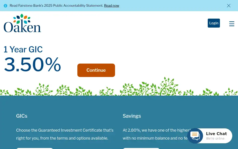 Screenshot of oaken.com