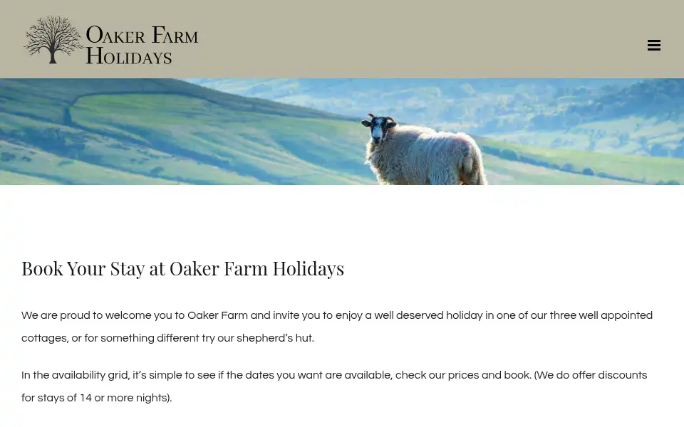 Screenshot of oakerfarm.co.uk