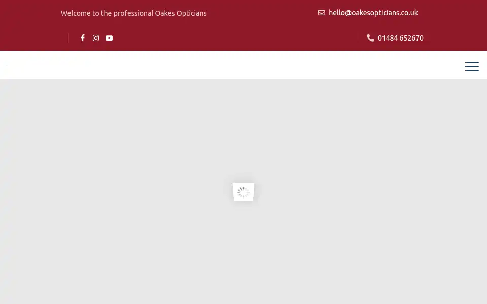 Screenshot of oakesopticians.co.uk
