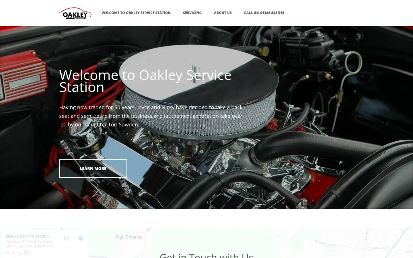 Screenshot of oakleyservicestation.co.uk