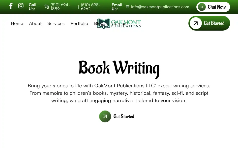 Screenshot of oakmontpublications.com