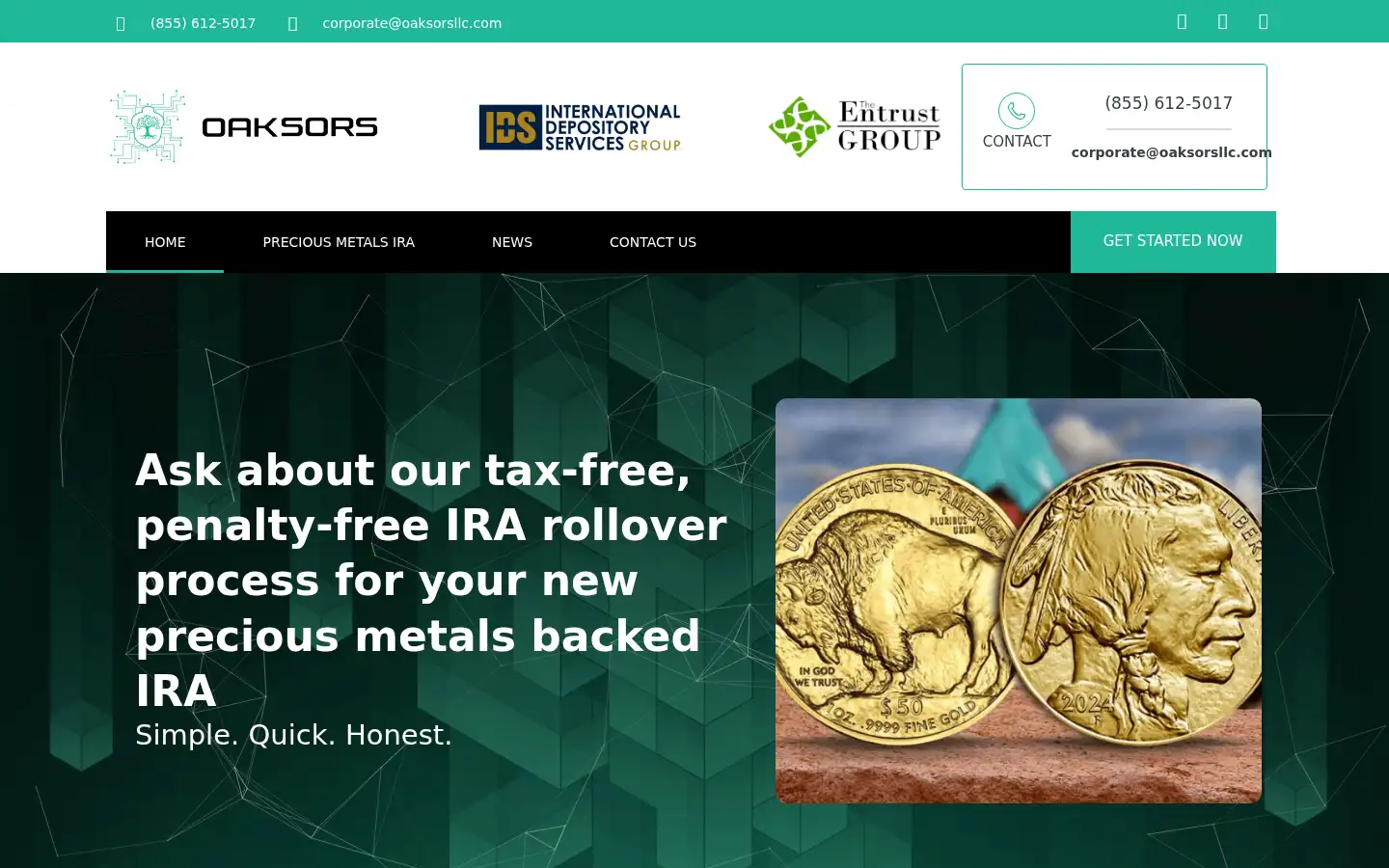 Screenshot of oaksorsllc.com