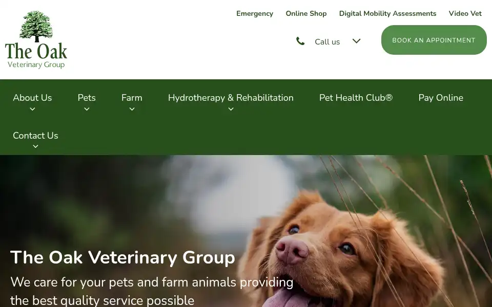 Screenshot of oakvetgroup.co.uk