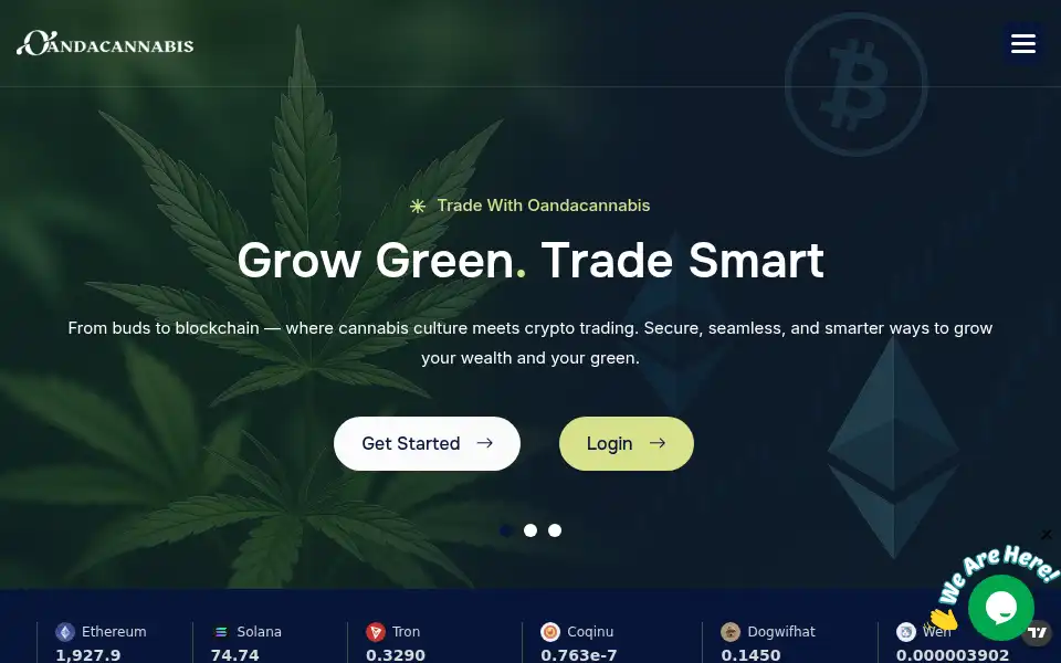 Screenshot of oandacannabis.com