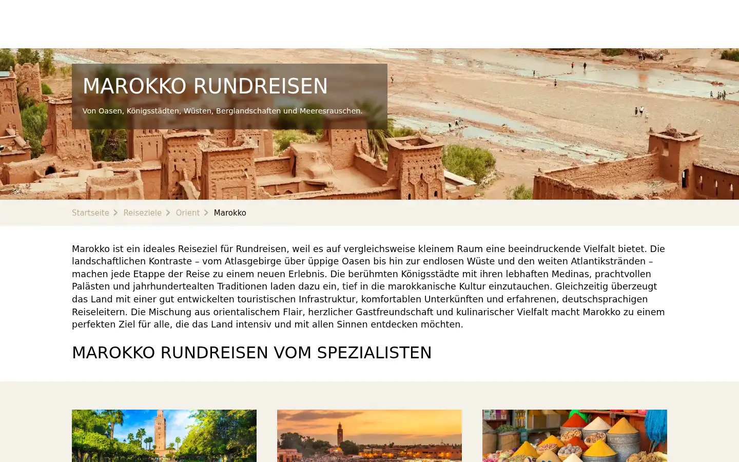 Screenshot of oasistravel.de