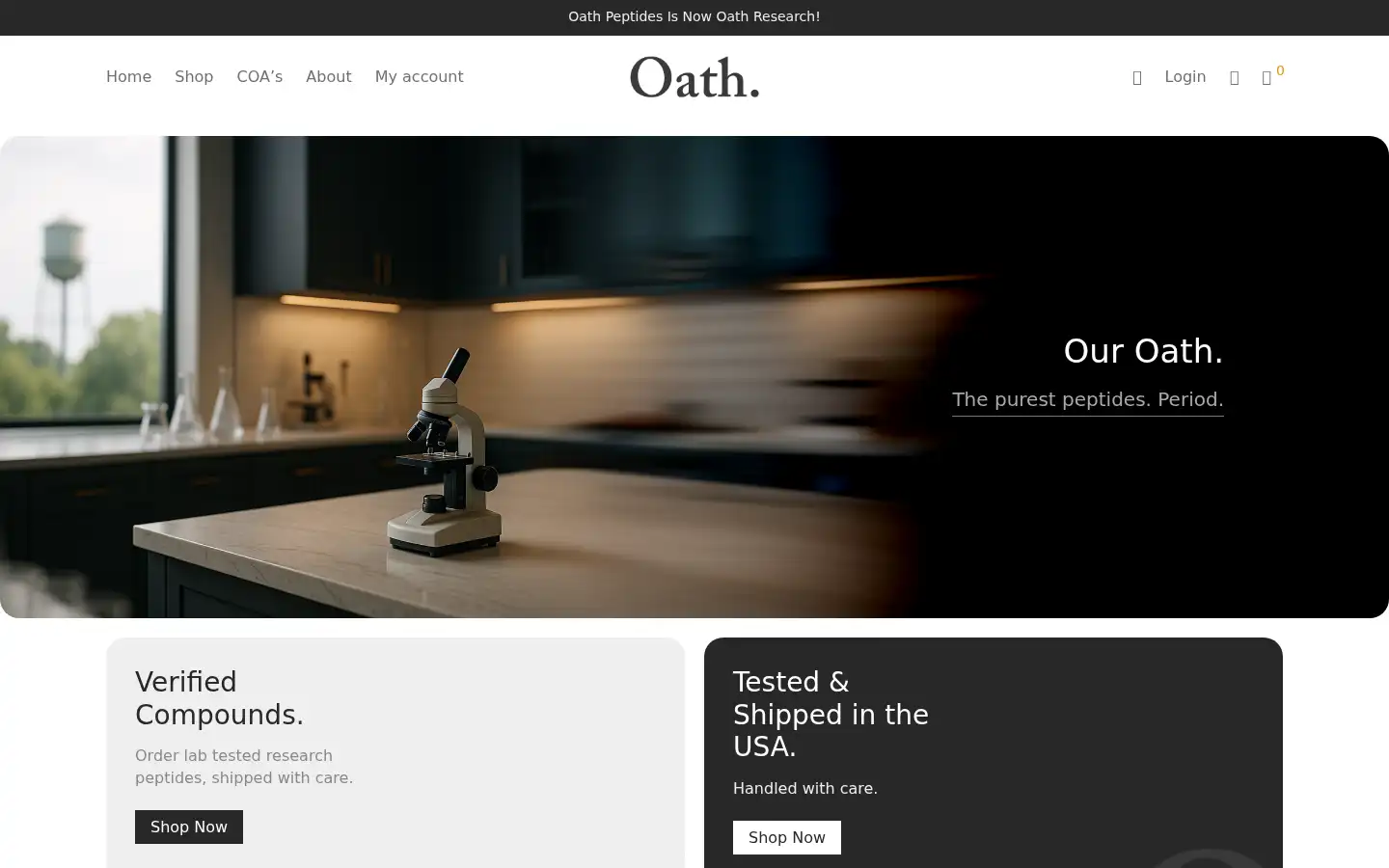 Screenshot of oathresearch.com