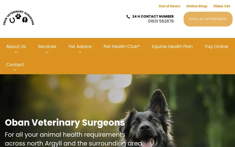 Screenshot of obanvets.co.uk