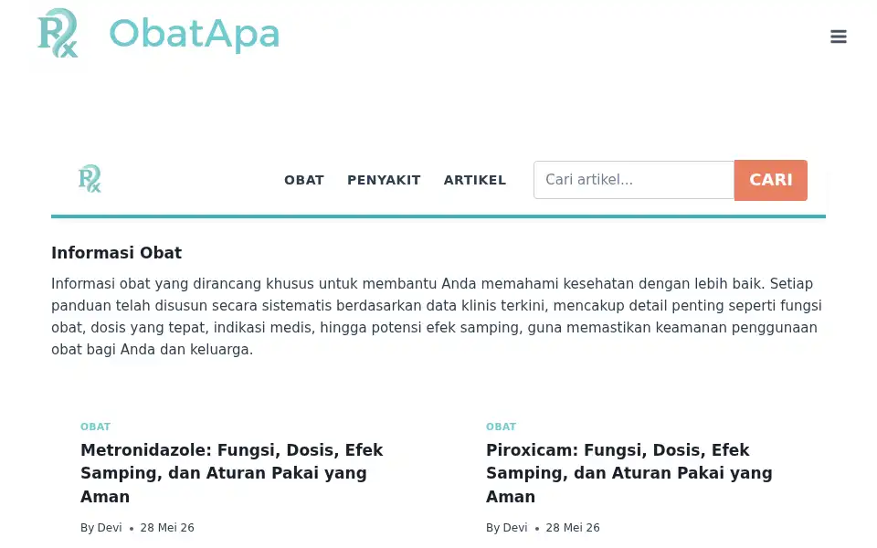 Screenshot of obatapa.com