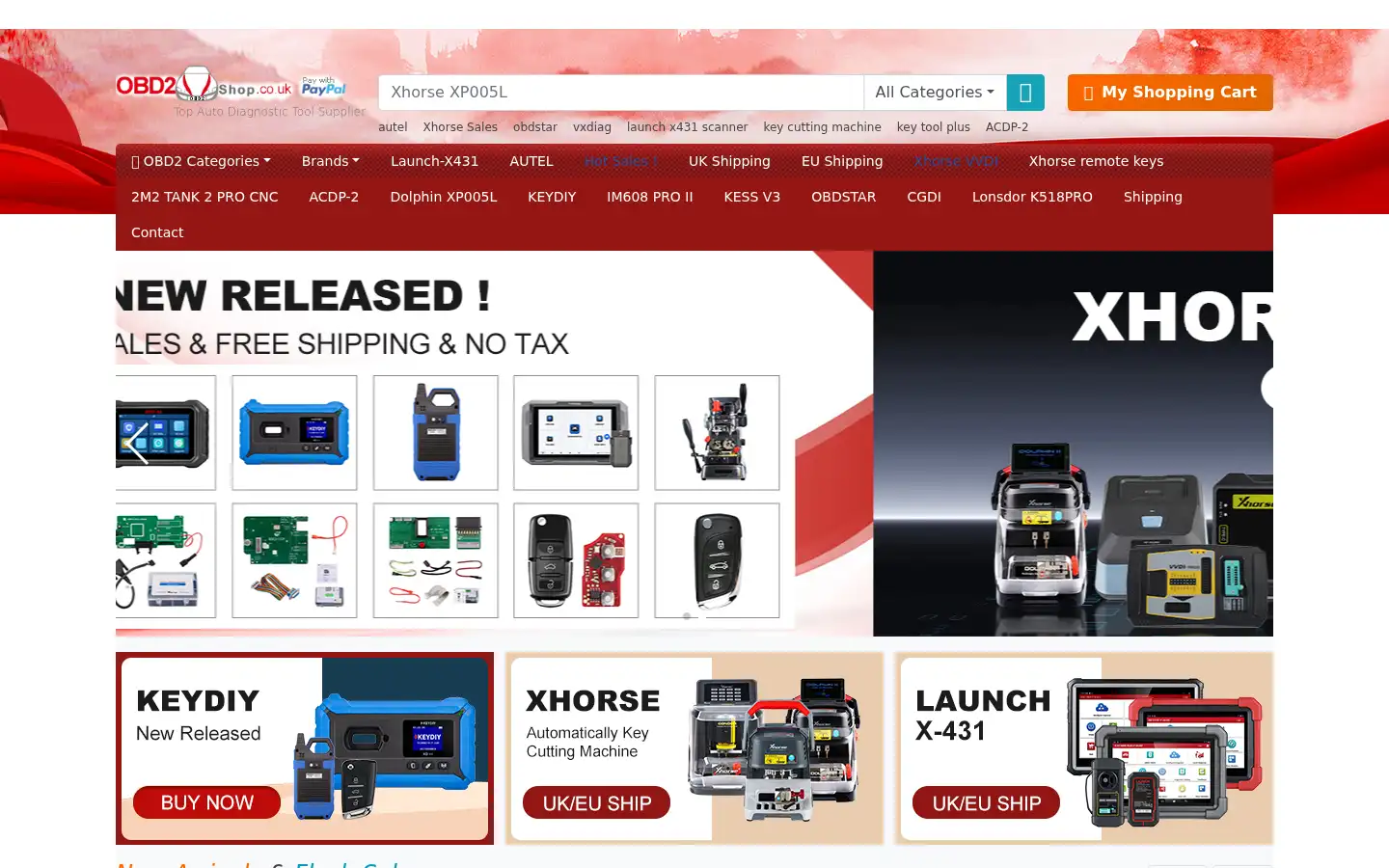 Screenshot of obd2shop.co.uk