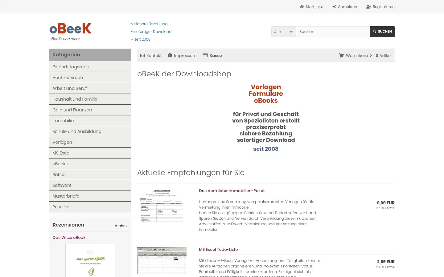 Screenshot of obeek.de