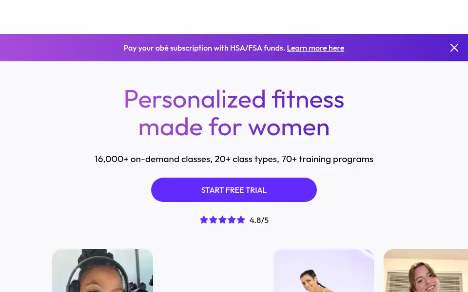 Screenshot of obefitness.com