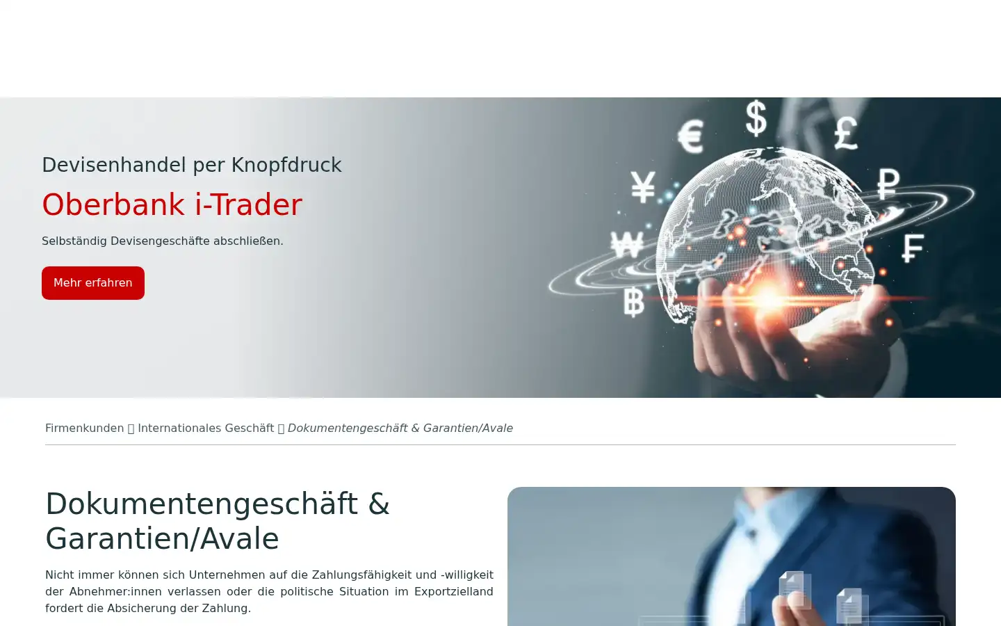 Screenshot of oberbank.de