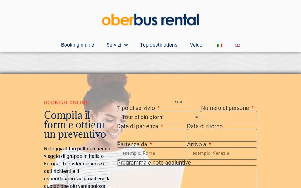 Screenshot of oberbusrental.com