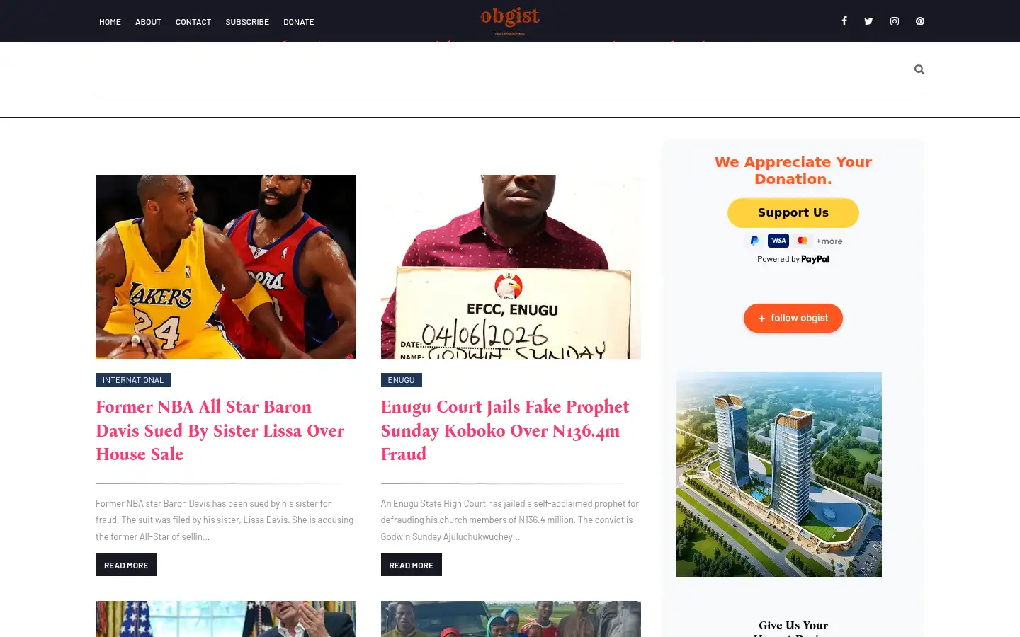 Screenshot of obgist.com