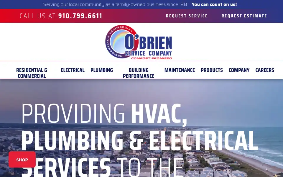 Screenshot of obrienservice.com