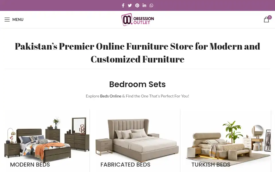 Screenshot of obsessionoutlet.com