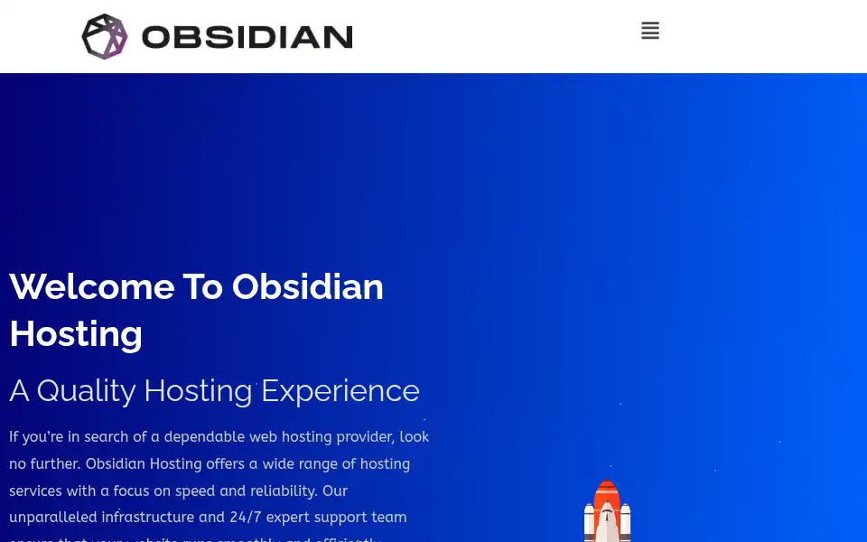 Screenshot of obsidianhosting.net