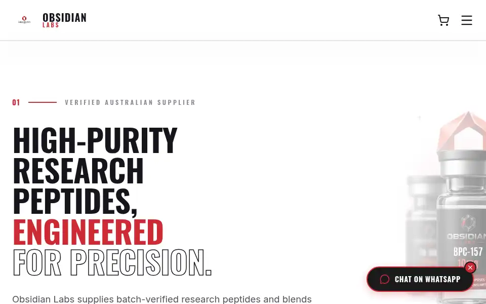 Screenshot of obsidianlabs-au.com