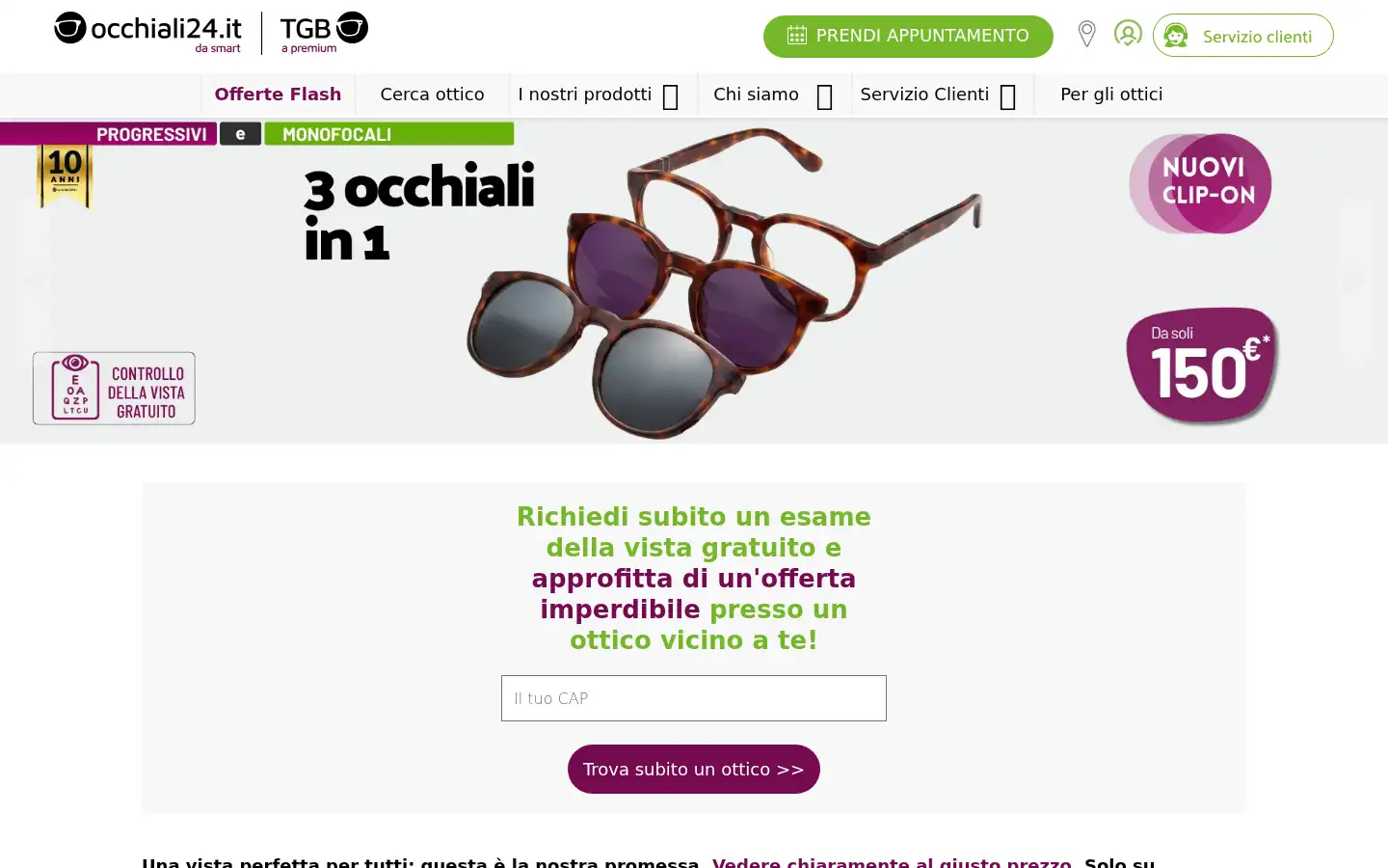Screenshot of occhiali24.it
