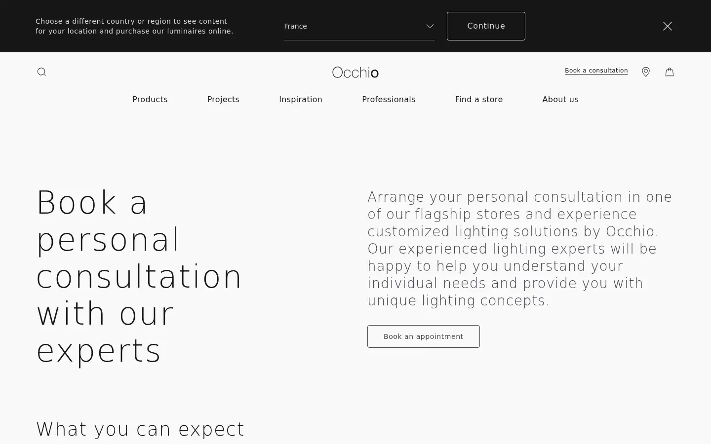 Screenshot of occhio.com