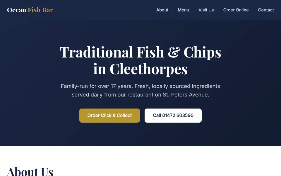Screenshot of oceanfishbar-cleethorpes.co.uk