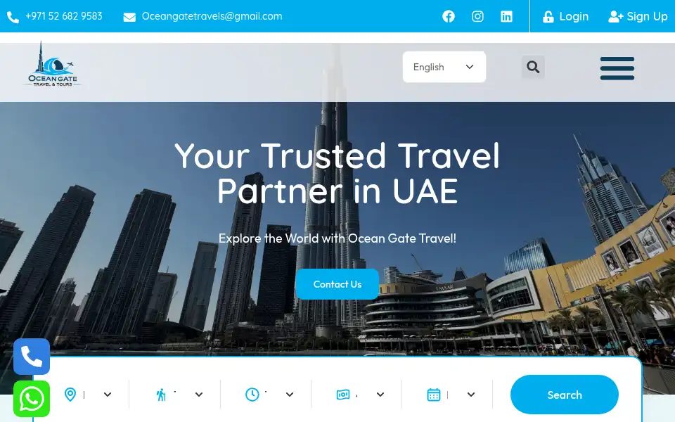 Screenshot of oceangatetours.com