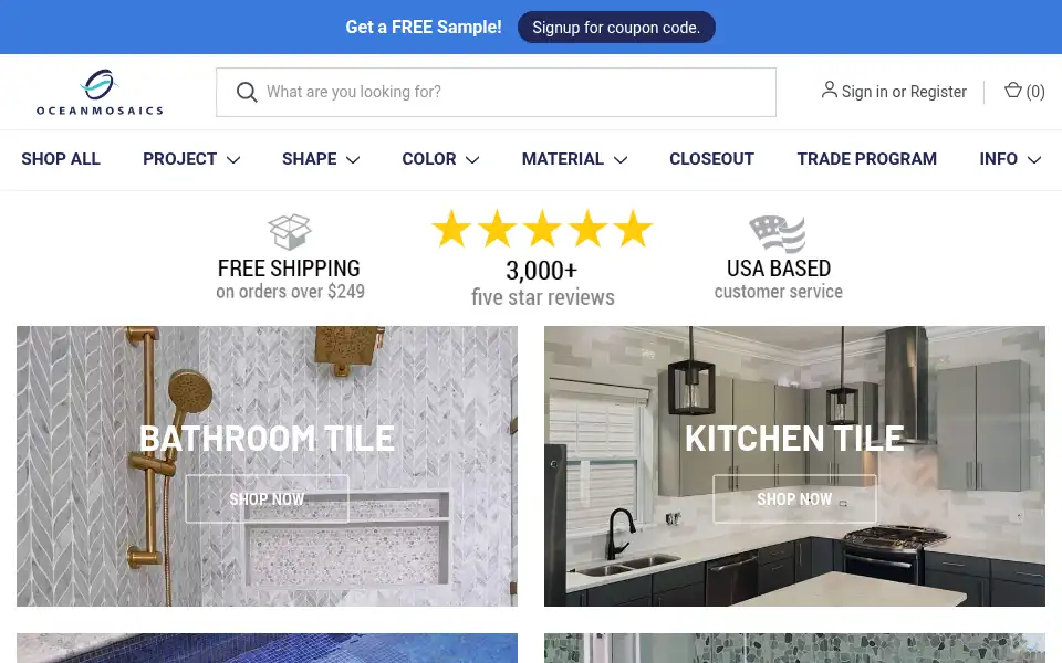 Screenshot of oceanmosaics.com