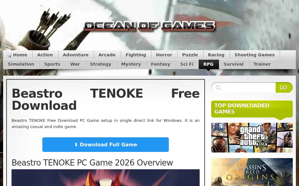 Screenshot of oceansofgamess.com