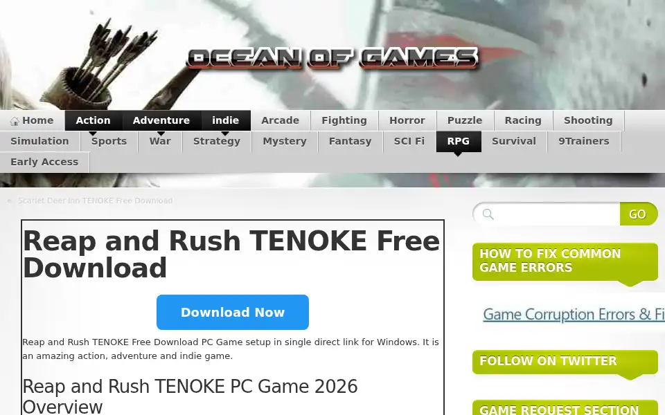 Screenshot of oceantogames.com