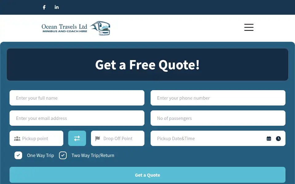 Screenshot of oceantravelsltd.com