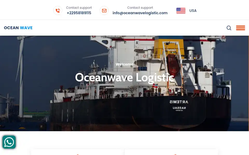 Screenshot of oceanwavelogistic.com