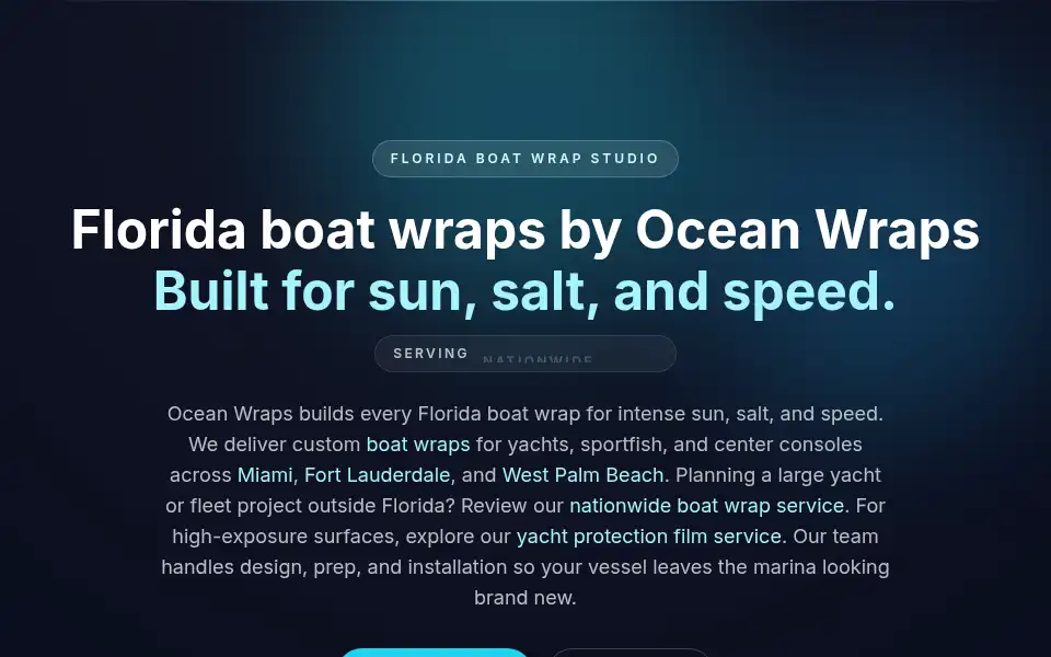 Screenshot of oceanwraps.com