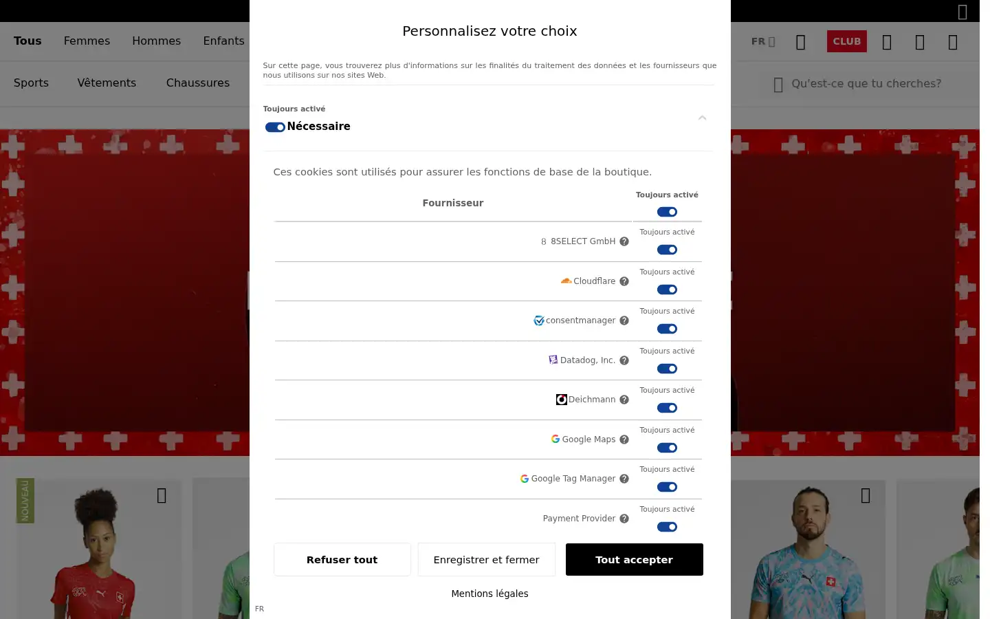 Screenshot of ochsnersport.ch